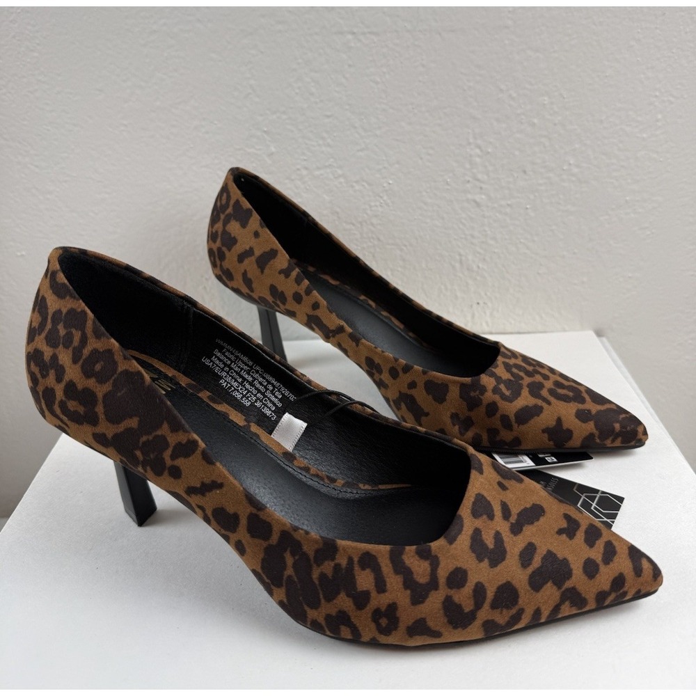 Madden NYC Womens Leopard Print Pointed Toe Kitten Heel Pumps Sz 7 Animal Print - Picture 4 of 9